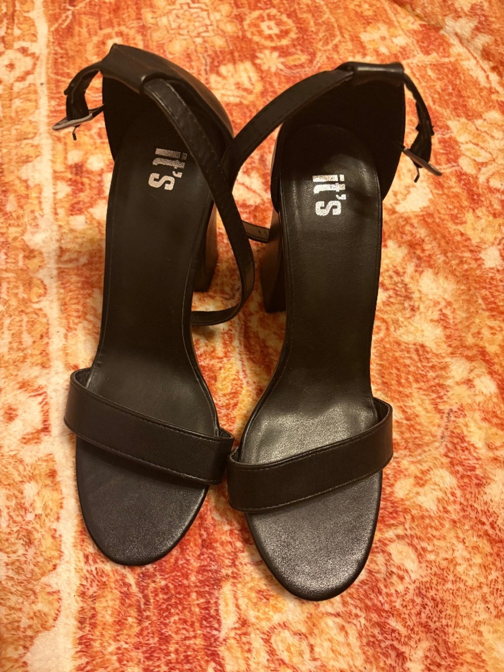 Women’s Black Strap Dress Shoes Heels Size 6